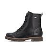 Remonte Laced Gum Sole Biker Boot - Black Leather